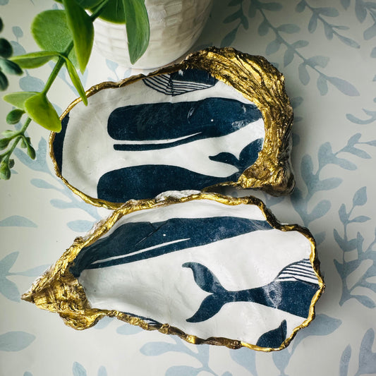 Découpage XL Oyster Shell Trinket Dish - Made to Order