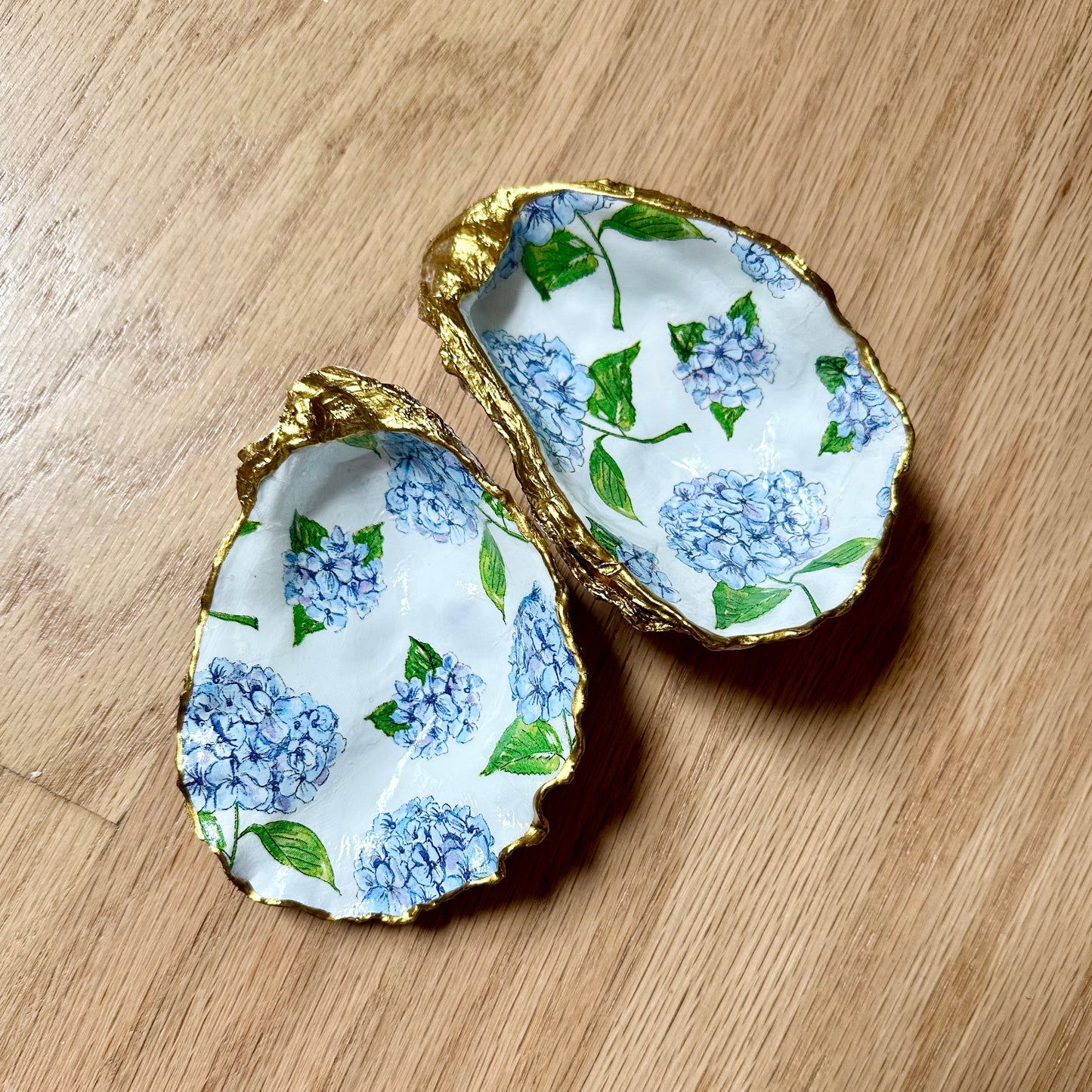 Découpage XL Oyster Shell Trinket Dish - Made to Order