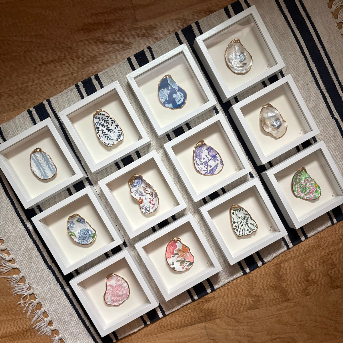 Shadowbox Framed Shell Art: 5x5 Wood Frame Minis