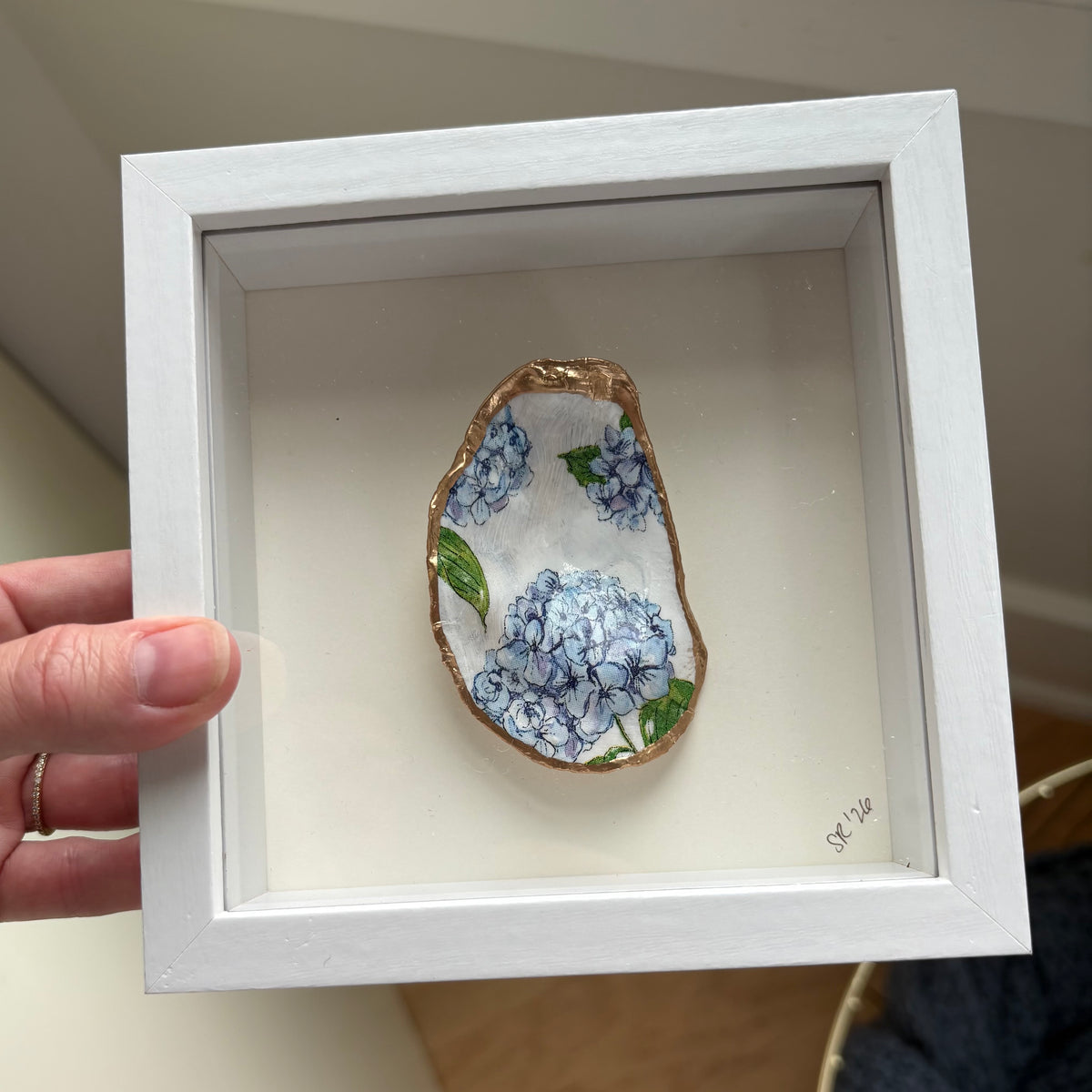 Shadowbox Framed Shell Art: 5x5 Wood Frame Minis
