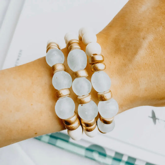 Recycled Glass Bead Bracelet
