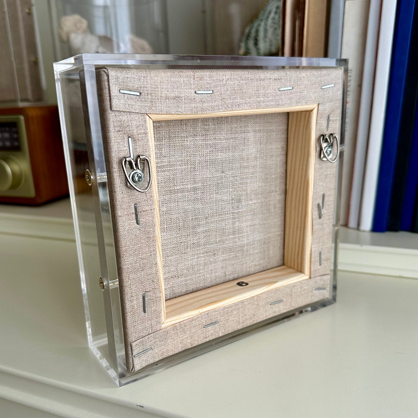 Shadowbox Framed Shell Art - 6x6 UV Acrylic Frame: Oyster