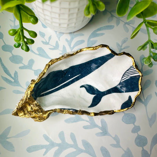 Serena & Lily™️ Whales Découpage XL Oyster Shell Trinket Dish