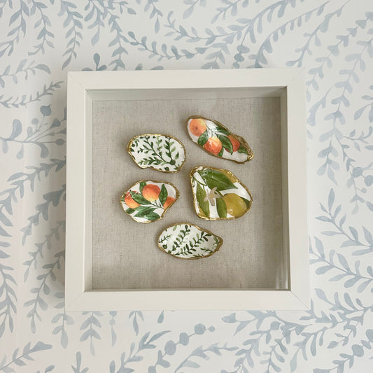 Shadowbox Framed Shell Art - 9x9 Wood Frame: La Dolce Vita